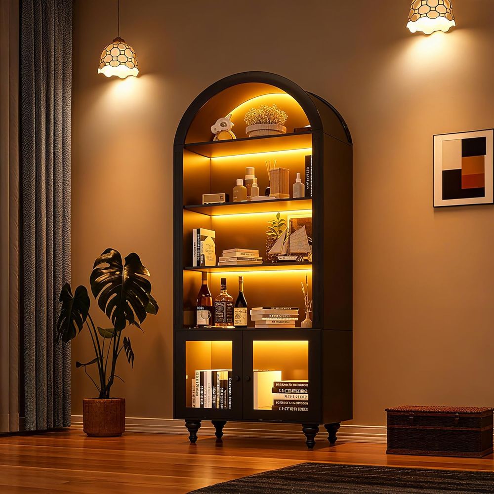 Storage - Wooden Arched Display Storage Cabinet with