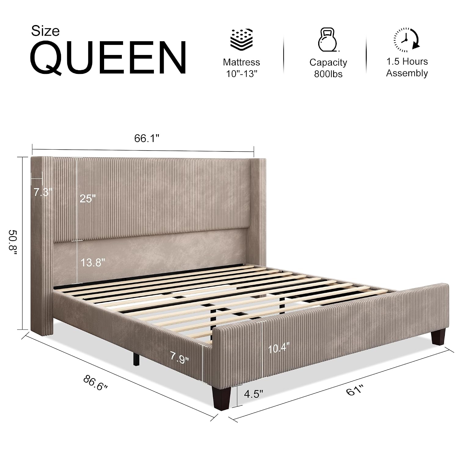 Queen Size Bed Frame with 50.8 - Canopy Bed Frame Metal Queen ulasan dan harga