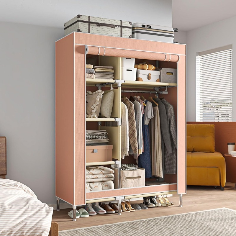 Portable Wardrobe, Freestandin - Wardrobe Closet Portable Fabric Cover ulasan dan harga