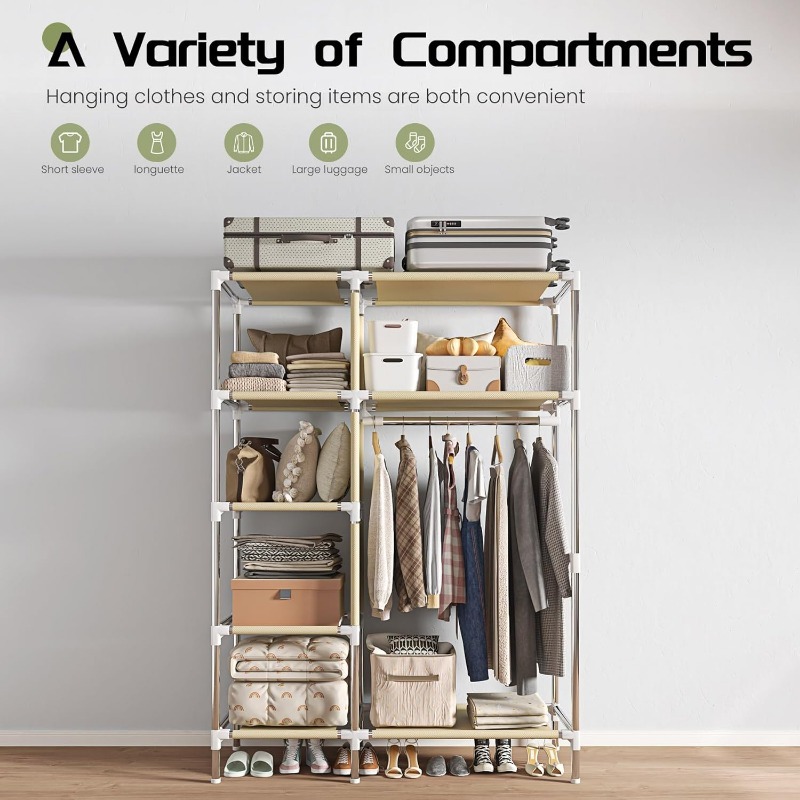 Portable Wardrobe, Freestandin - Wardrobe Closet Portable Fabric Cover ulasan dan harga