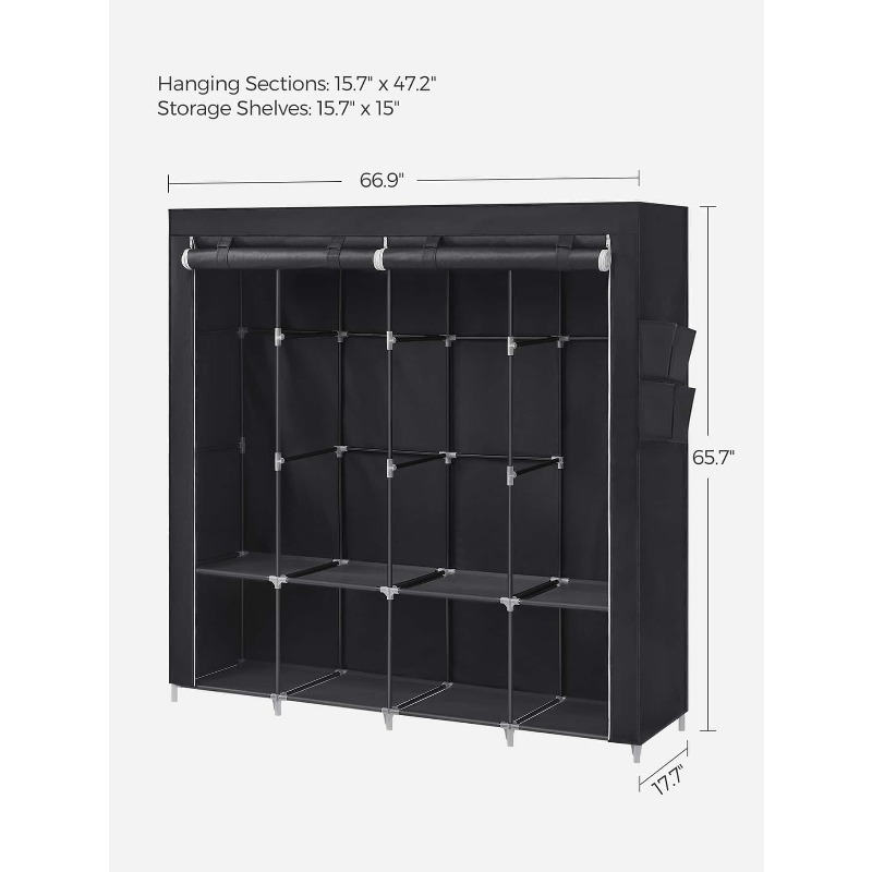 Portable Closet, Wardrobe Clos - Wardrobe Closet Portable Fabric Cover ulasan dan harga