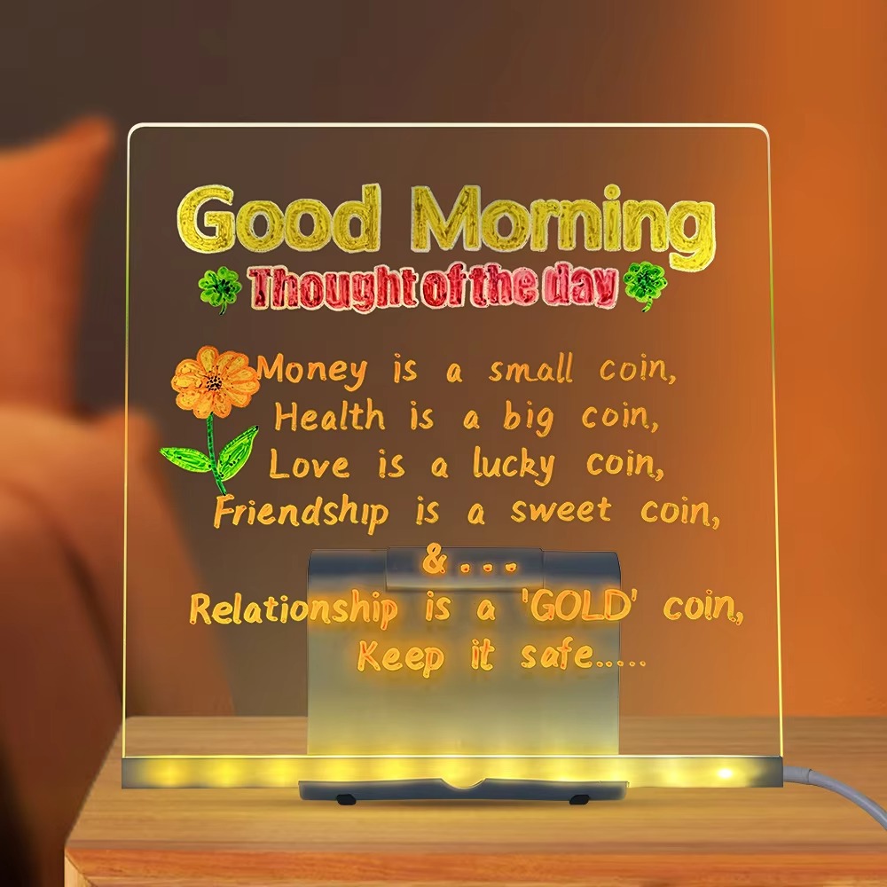 LED Note Board DIY Acrylic Mes - Floating Nightstand With Led Light ulasan dan harga