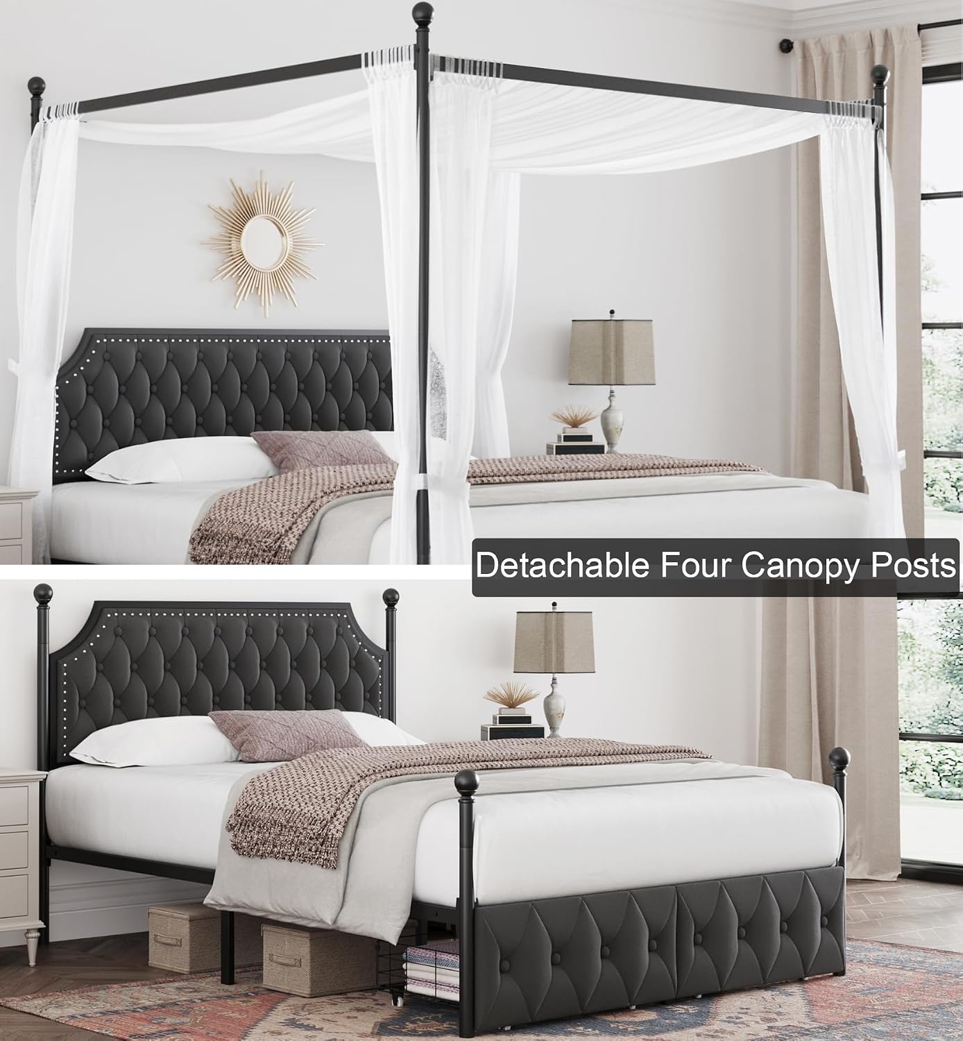 Queen Canopy Bed Frame with St - Canopy Bed Frame Metal Queen ulasan dan harga