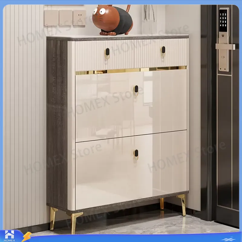 Waterproof Shoe Cabinet with S - Shoe Rack Cabinet Narrow Entryway ulasan dan harga