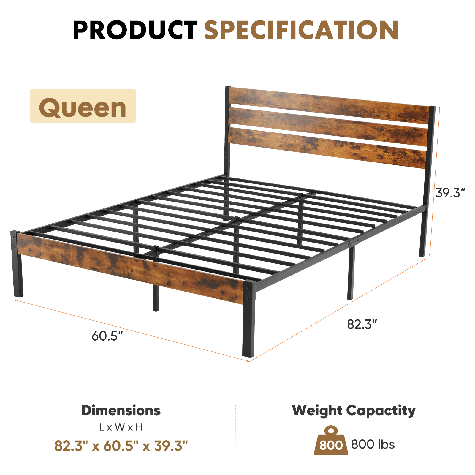 JHK Queen Size Metal Platform  - Canopy Bed Frame Metal Queen ulasan dan harga