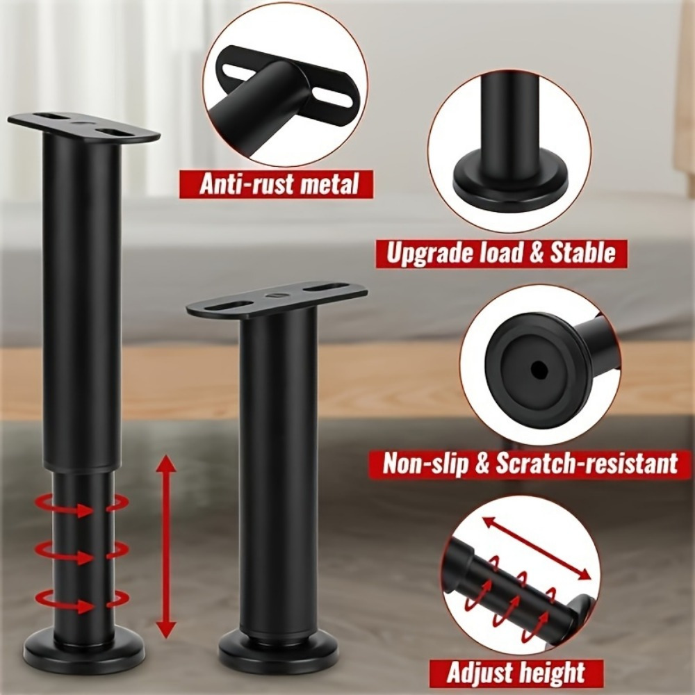 Adjustable Height Range:4 PCS  - Canopy Bed Frame Metal Queen ulasan dan harga
