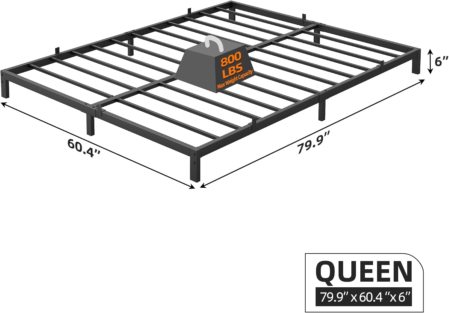 6 Inch Heavy Duty Metal Queen  - Canopy Bed Frame Metal Queen ulasan dan harga