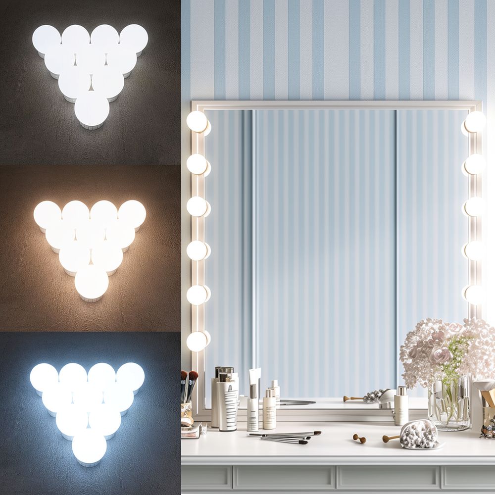 Vanity Mirror Light LED Hollyw - Dressing Table Vanity With Lighted Mirror ulasan dan harga