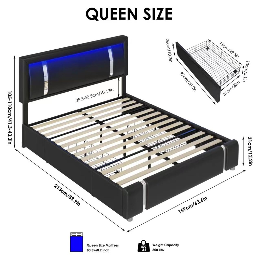 Queen Size Modern Upholstered  - Canopy Bed Frame Metal Queen ulasan dan harga
