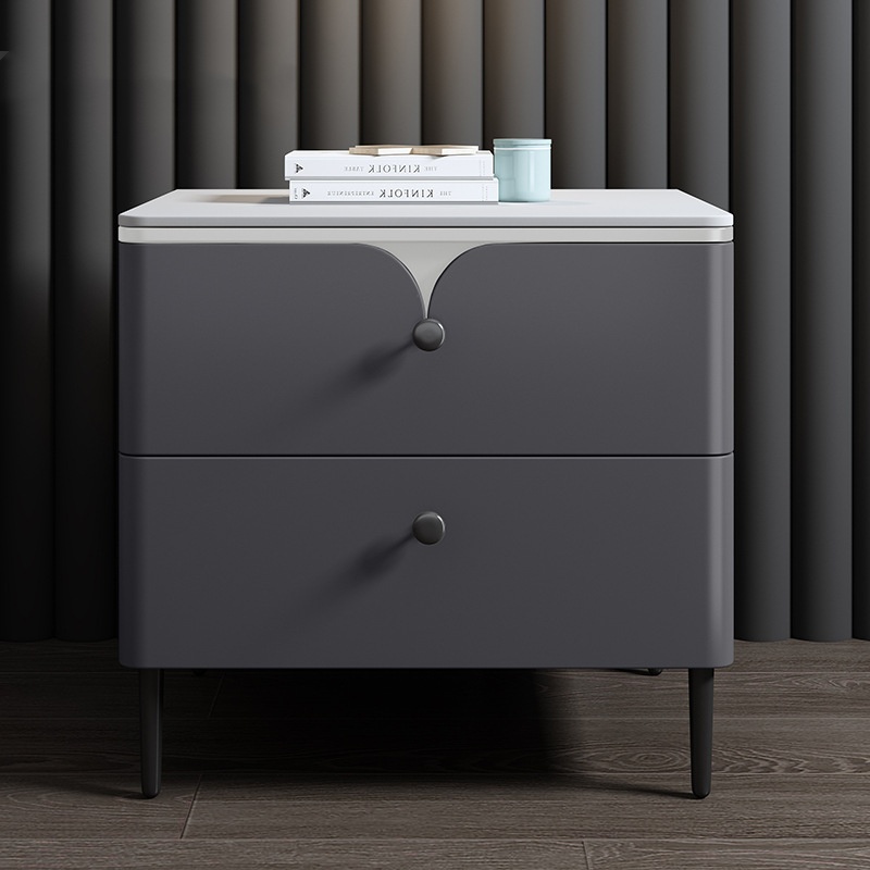 Modern Solid Wood Bedside Tabl - Solid Wood Nightstand 2 Drawers ulasan dan harga